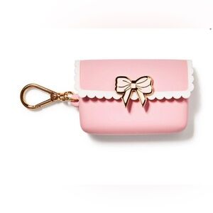 NEW Bath And Body Works Pink Bow Scallop Hand Sanitizer PocketBac Holder w/Clip